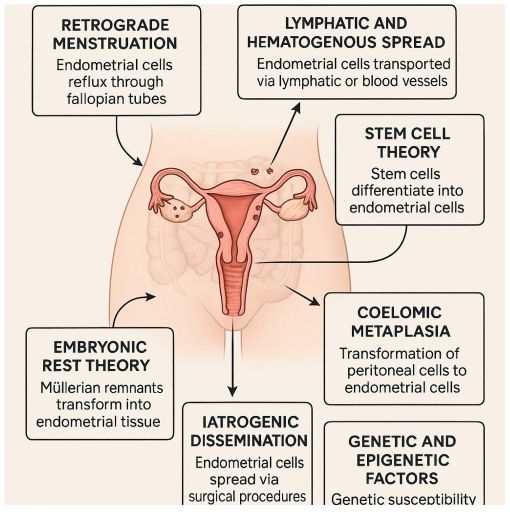 Visual overview of factors contributing to endometriosis